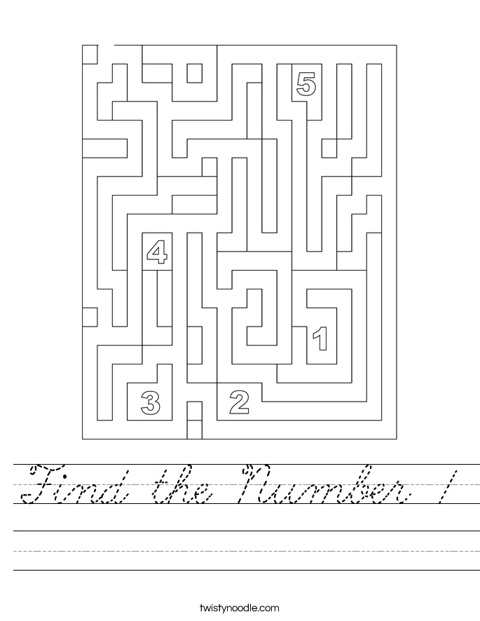 find-the-number-1-worksheet-cursive-twisty-noodle