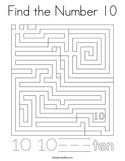 Find the Number 10 Coloring Page