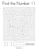 Find the Number 11 Coloring Page