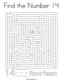 Find the Number 14 Coloring Page