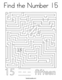Find the Number 15 Coloring Page