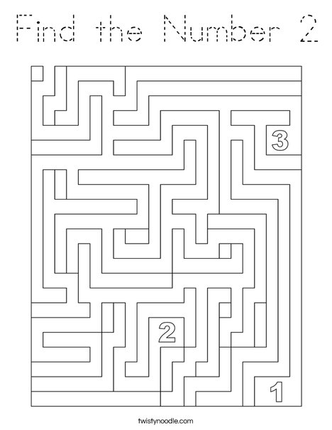 Find the Number 2 Coloring Page