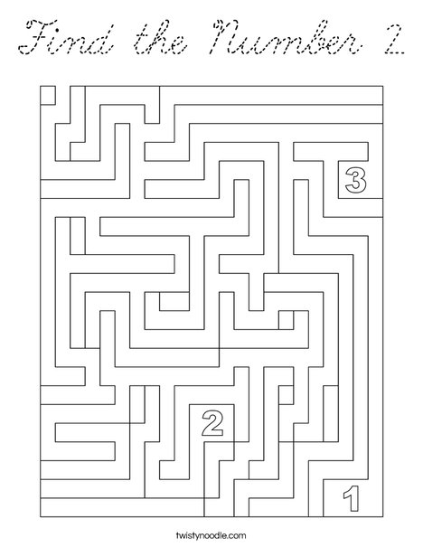 Find the Number 2 Coloring Page
