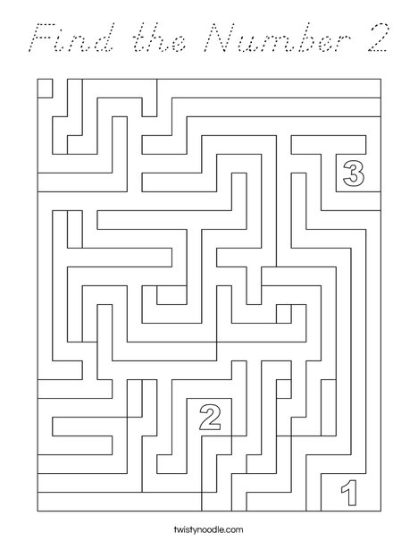 Find the Number 2 Coloring Page