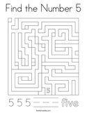 Find the Number 5 Coloring Page