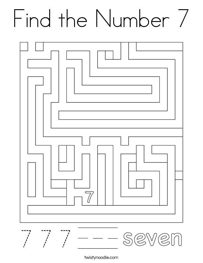 Find the Number 7 Coloring Page
