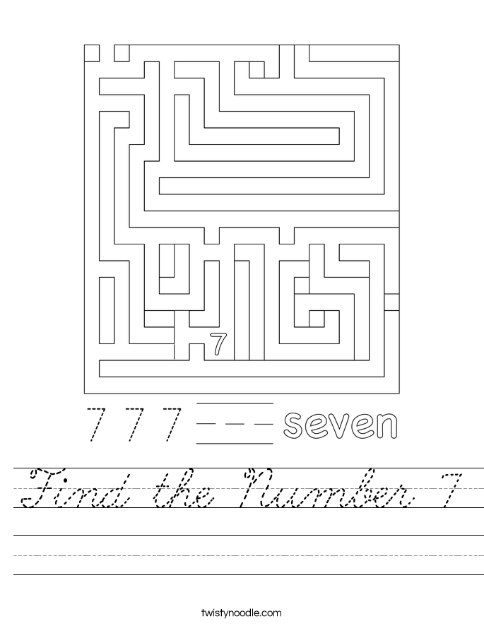 find-the-number-7-worksheet-cursive-twisty-noodle