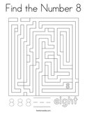 Find the Number 8 Coloring Page