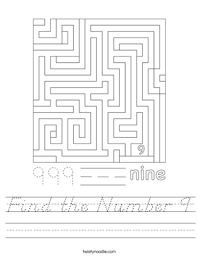 find-the-number-9-worksheet-d-nealian-twisty-noodle