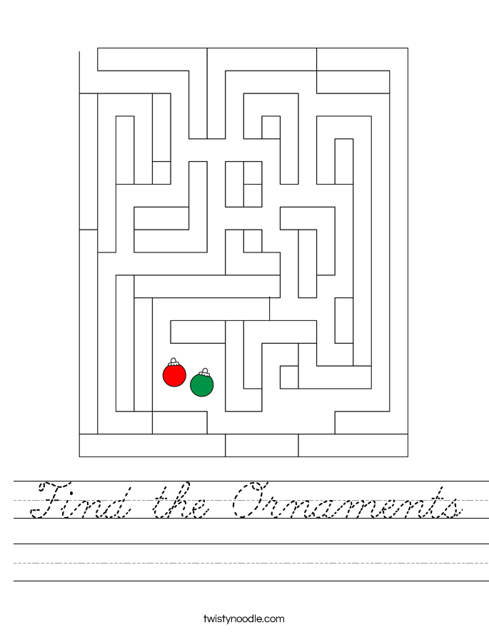 Find the Ornaments Worksheet