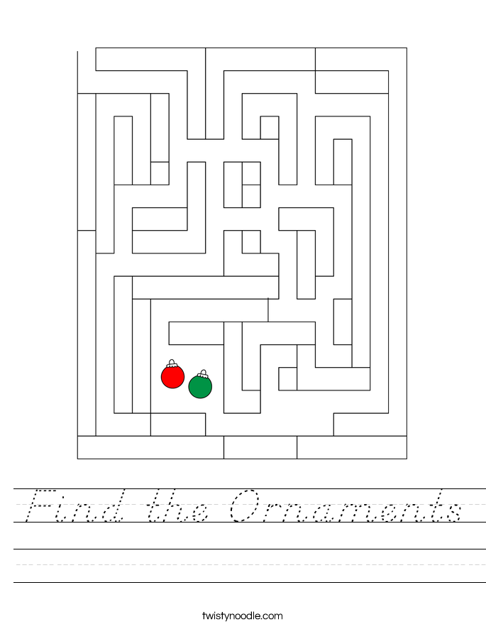 Find the Ornaments Worksheet
