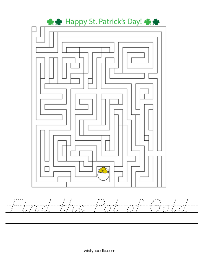 Find the Pot of Gold Worksheet