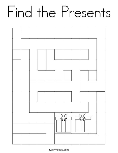 Find the Presents Coloring Page
