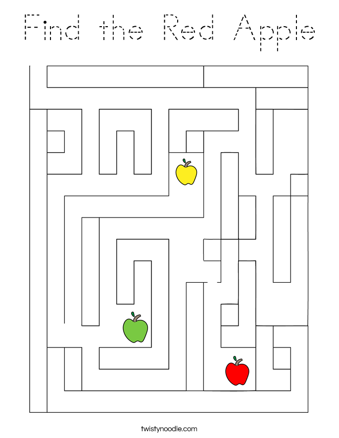 Find the Red Apple Coloring Page