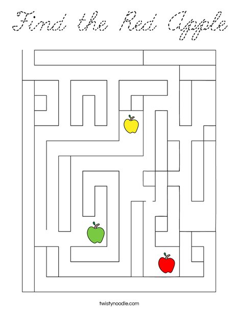 Find the Red Apple Coloring Page