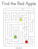 Find the Red Apple Coloring Page