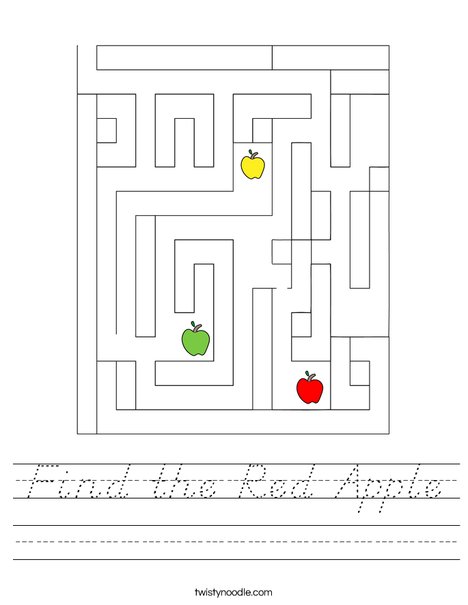Find the Red Apple Worksheet