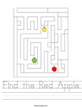 Find the Red Apple Worksheet