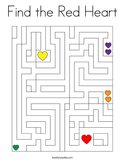 Find the Red Heart Coloring Page
