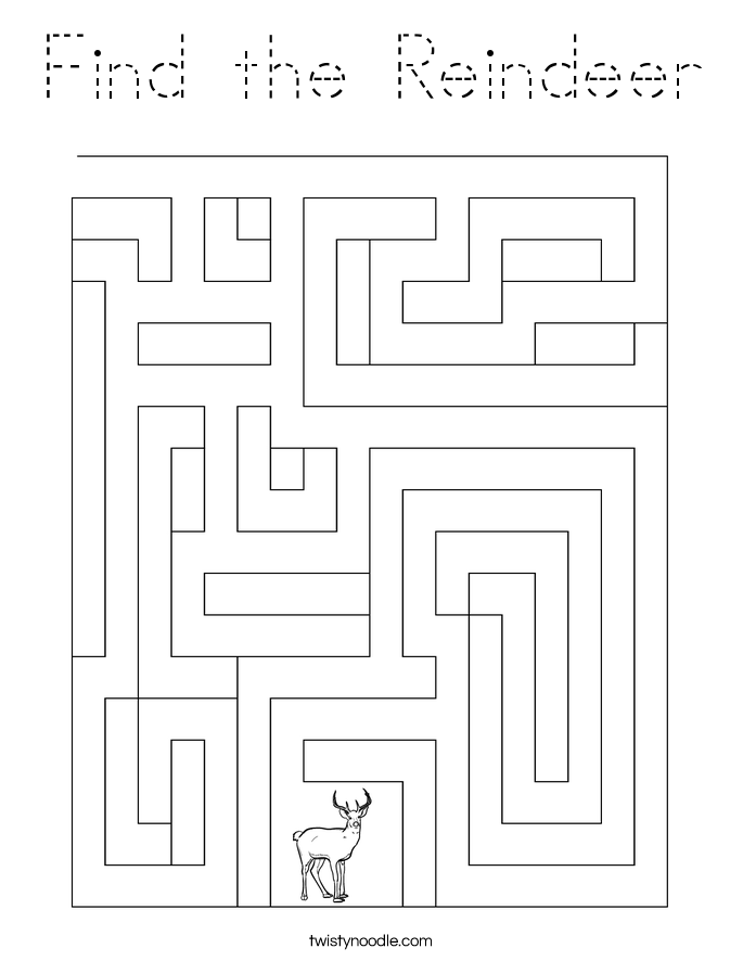 Find the Reindeer Coloring Page