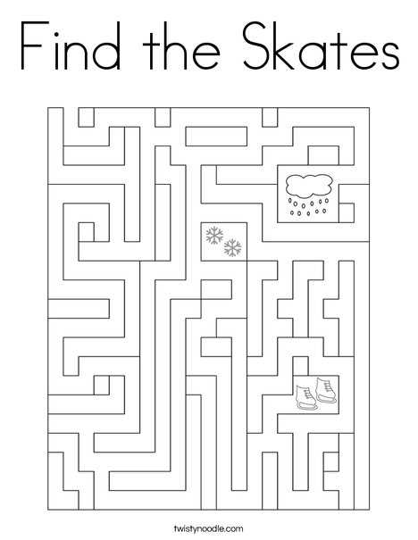 Find the Skates Coloring Page