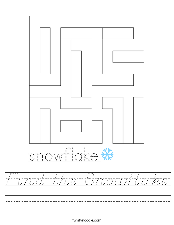 Find the Snowflake Worksheet