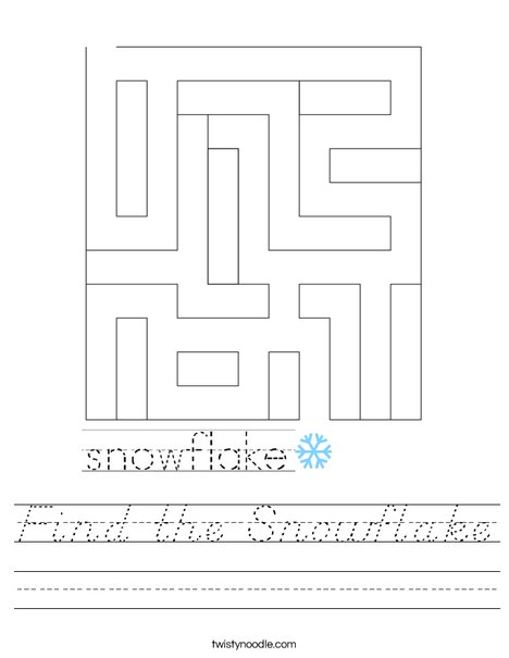 Find the Snowflake Worksheet