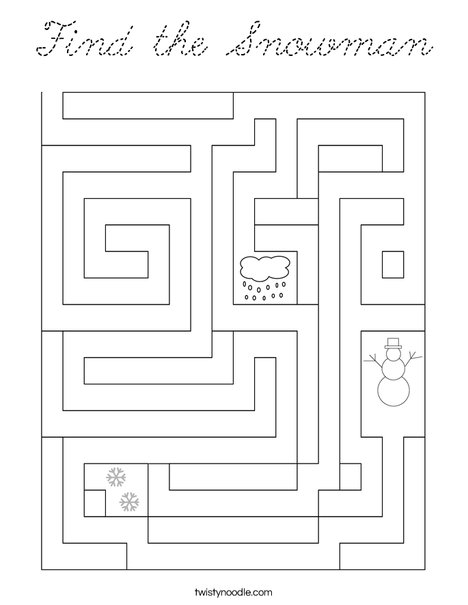 Find the Snowman Coloring Page
