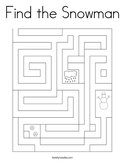 Find the Snowman Coloring Page