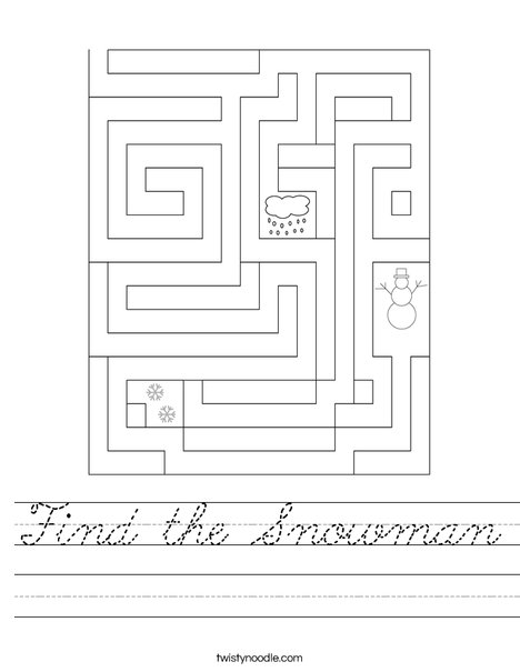 Find the Snowman Worksheet