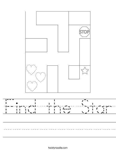 Find the Star Worksheet - Twisty Noodle