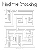 Find the Stocking Coloring Page