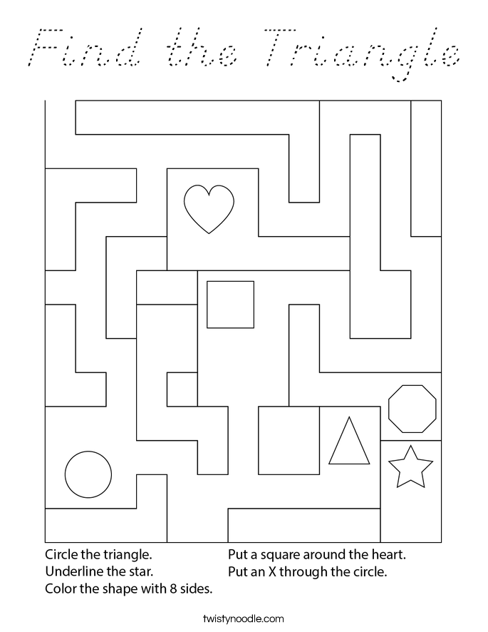 Find the Triangle Coloring Page