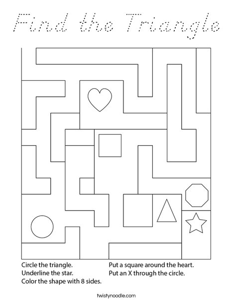 Find the Triangle Coloring Page