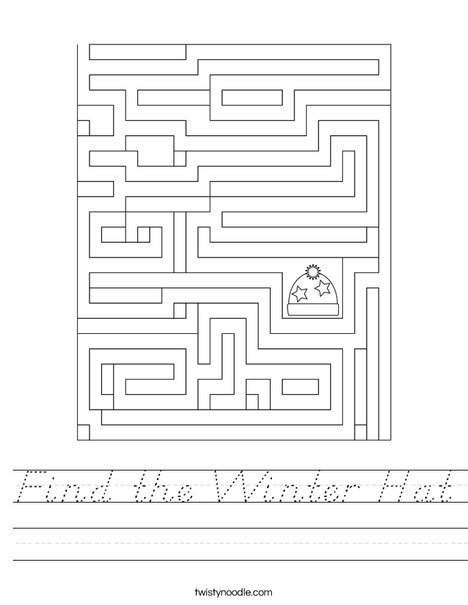 Find the Winter Hat Worksheet