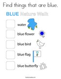 Find things that are blue Coloring Page