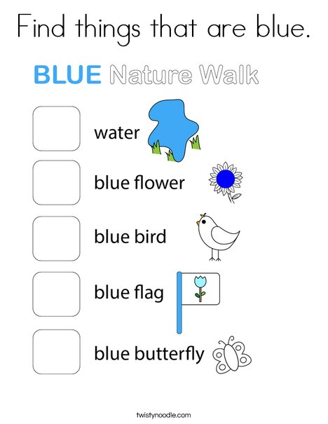 blue color things for kids