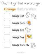 Find things that are orange Coloring Page