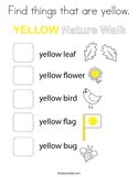 Find things that are yellow Coloring Page
