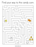 Find your way to the candy corn Coloring Page