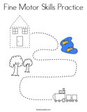 Fine Motor Skills Practice Coloring Page