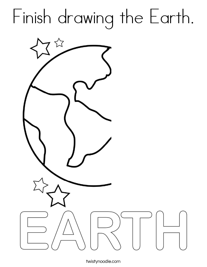 Finish drawing the Earth. Coloring Page