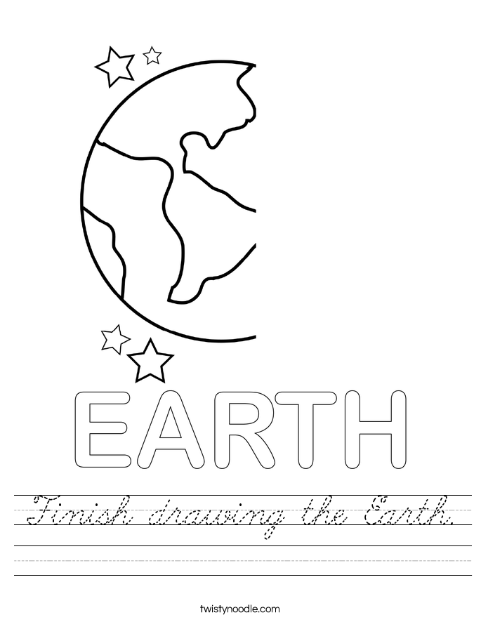 Finish drawing the Earth. Worksheet