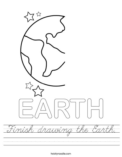 Finish drawing the Earth. Worksheet