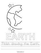 Finish drawing the Earth Handwriting Sheet