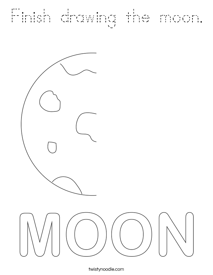 Finish drawing the moon. Coloring Page