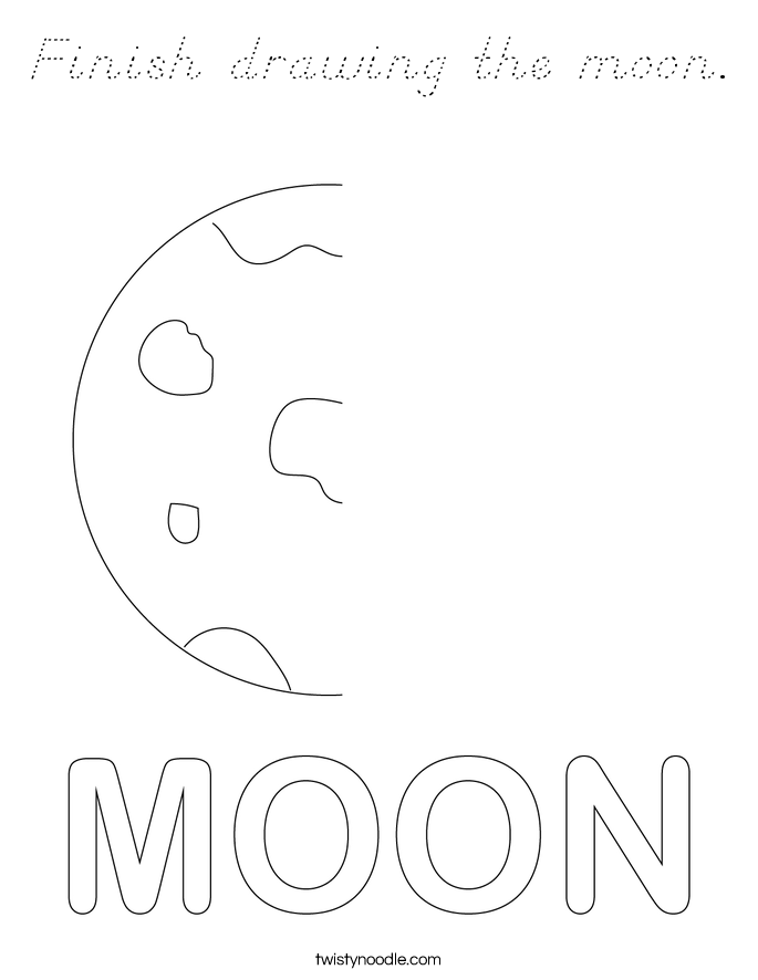 Finish drawing the moon. Coloring Page