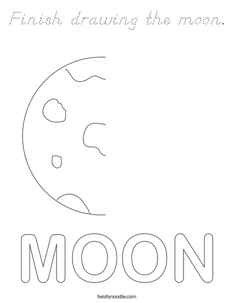 Finish drawing the moon. Coloring Page