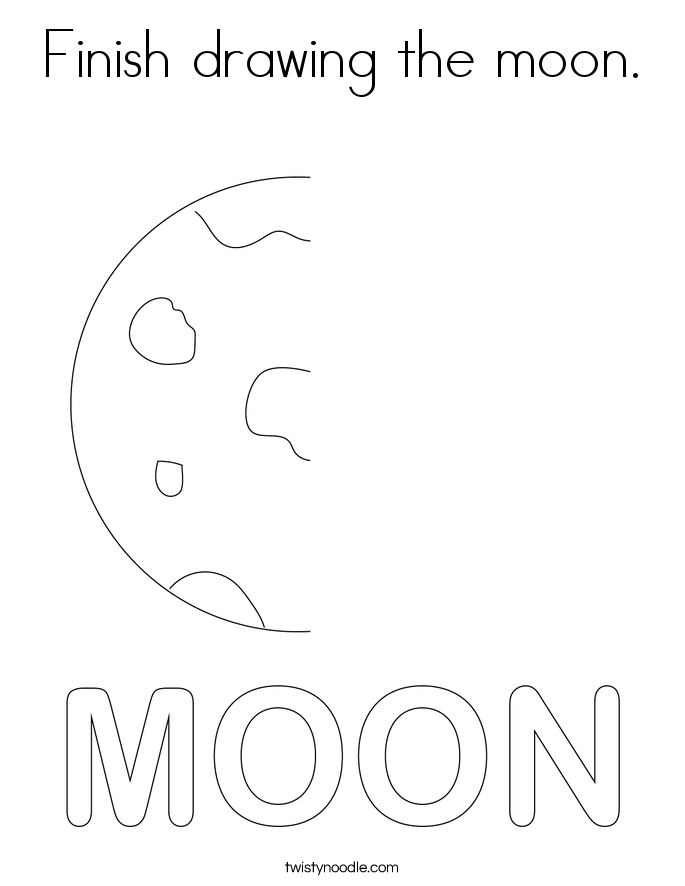 Finish drawing the moon. Coloring Page