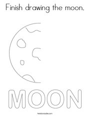 Finish drawing the moon Coloring Page